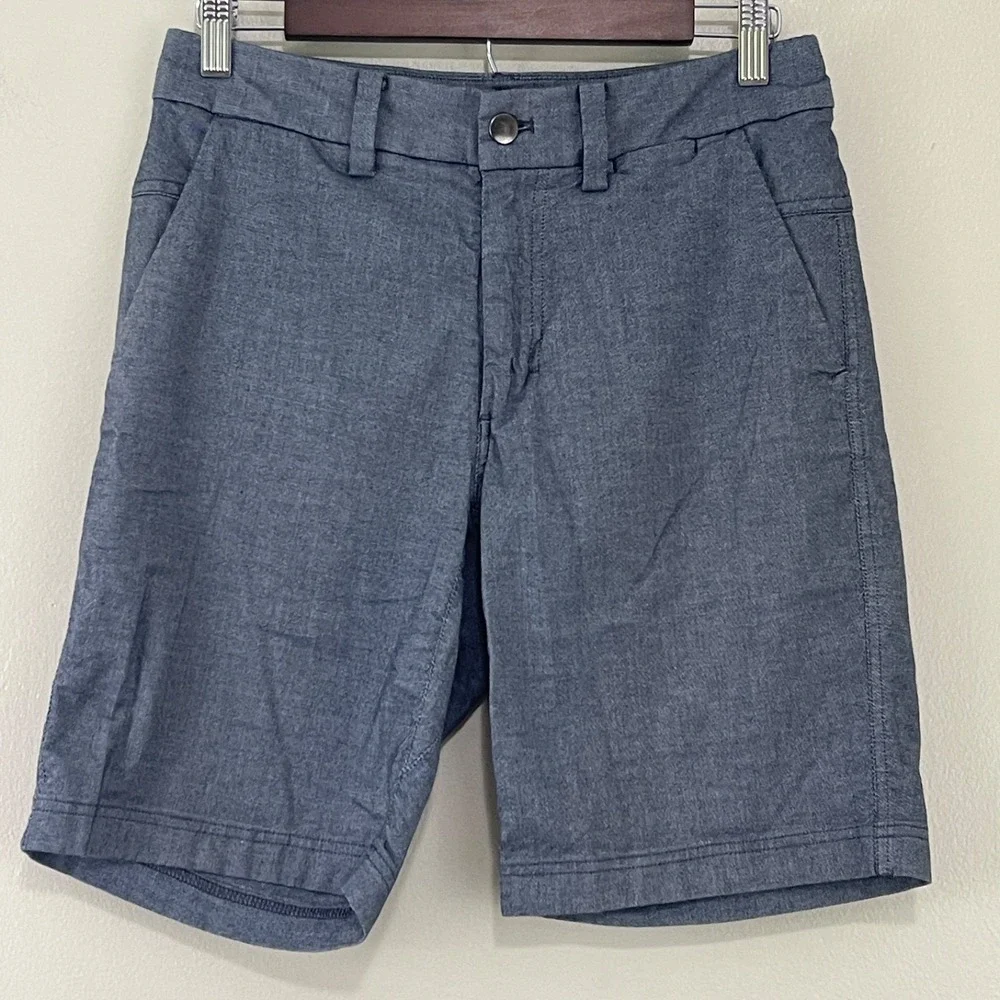 Lululemon Shorts Mens 28 Commission Chino Gray Flat Front Gray Qwick Oxford